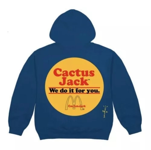 Cactus Jack by Travis Scott Authentic Sticker Hoodie 'Legion Blue' size M - Picture 3 of 6